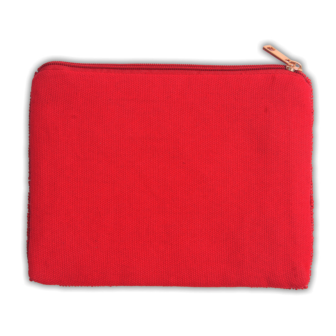 Hand Beaded Coin Pouch - Oklahoma Sooners