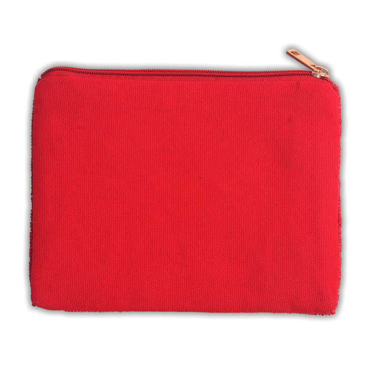 Hand Beaded Coin Pouch - Oklahoma Sooners