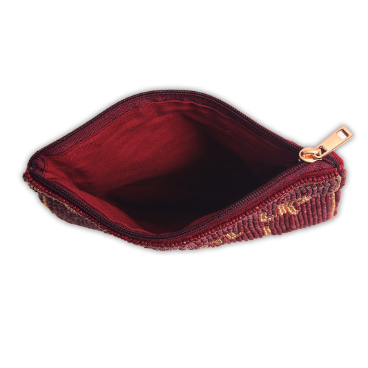 Hand Beaded Coin Pouch - Texas State Bobcats