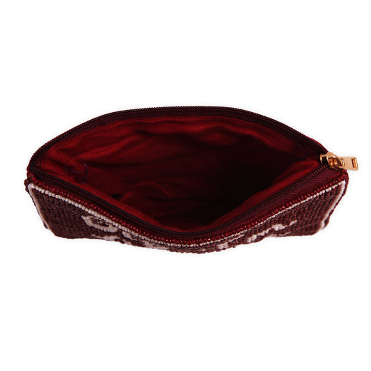 Hand Beaded Coin Pouch - Texas A&M Aggies