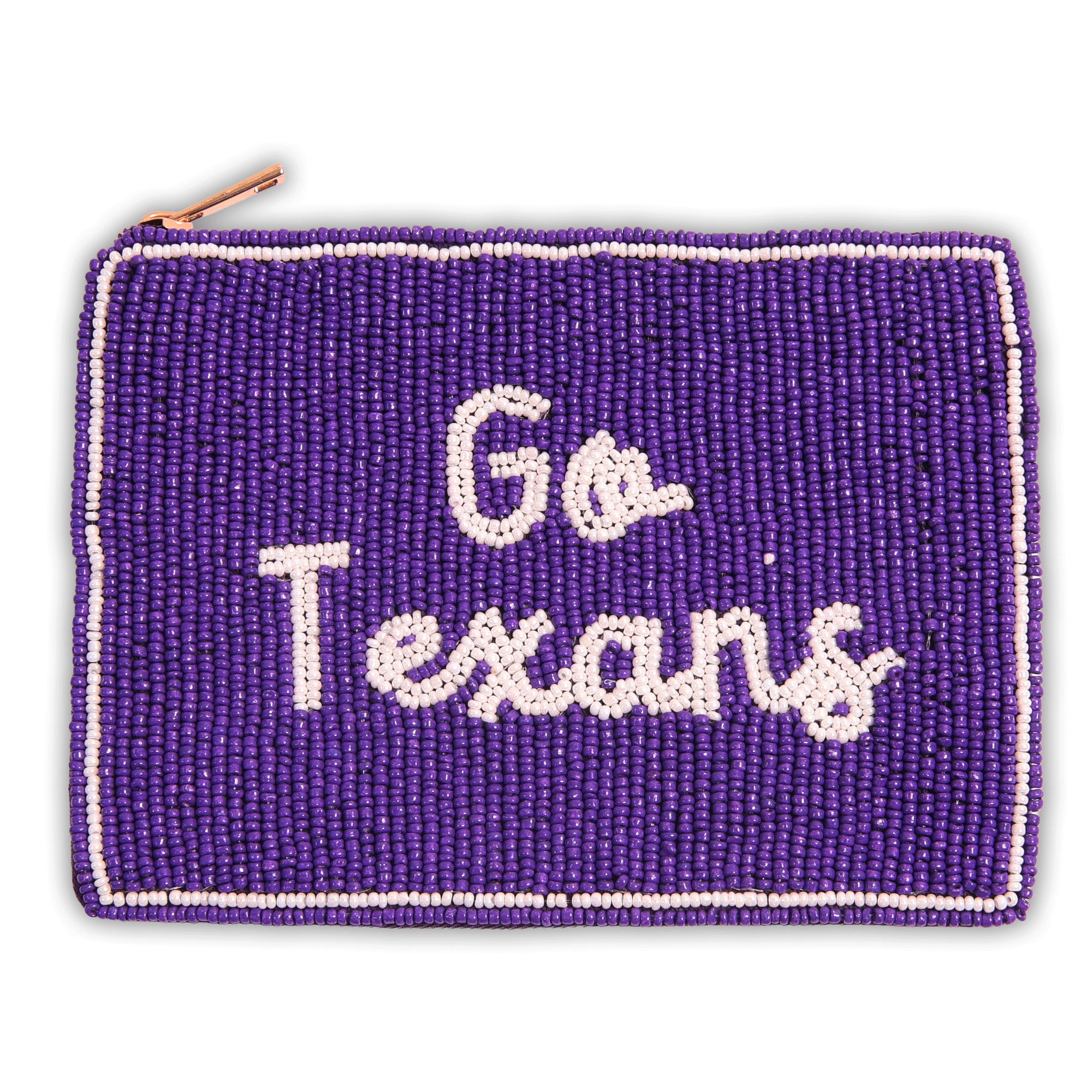 Hand Beaded Coin Pouch - Tarleton State Texans