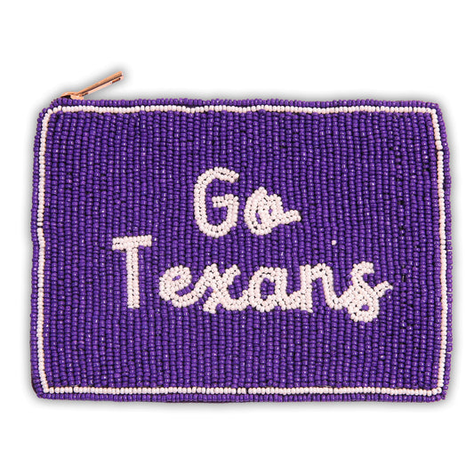 Hand Beaded Coin Pouch - Tarleton State Texans
