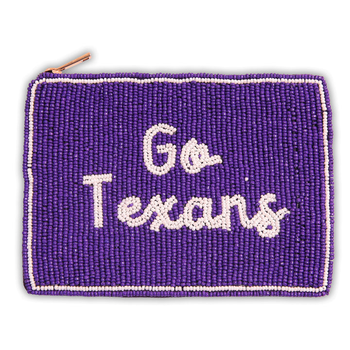 Hand Beaded Coin Pouch - Tarleton State Texans