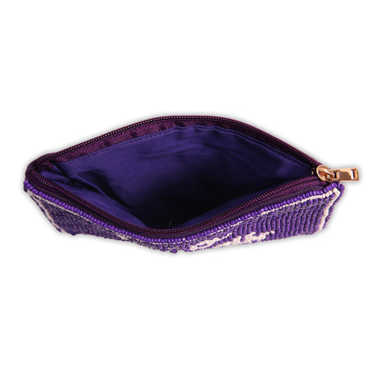 Hand Beaded Coin Pouch - TCU Horned Frogs