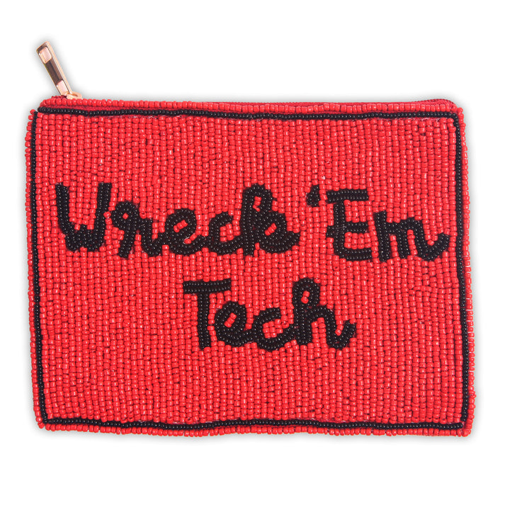 PRE-ORDER Hand Beaded Coin Pouch – Texas Tech Red Raiders
