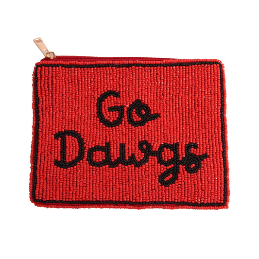 Hand Beaded Coin Pouch - Georgia Bulldogs