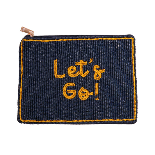 Hand Beaded Coin Pouch - West Virginia Mountaineers