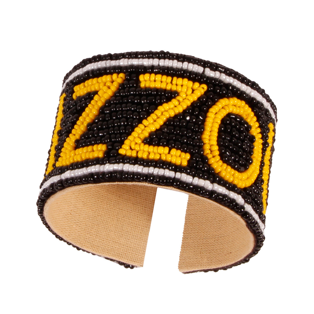 Missouri MIZZOU Beaded Cuff in Black and Gold by Desden