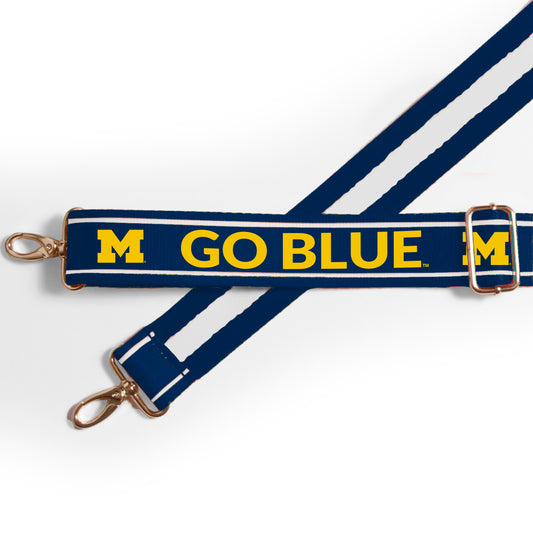 Michigan Wolverines Classic Stripe Purse Strap – 1.5"