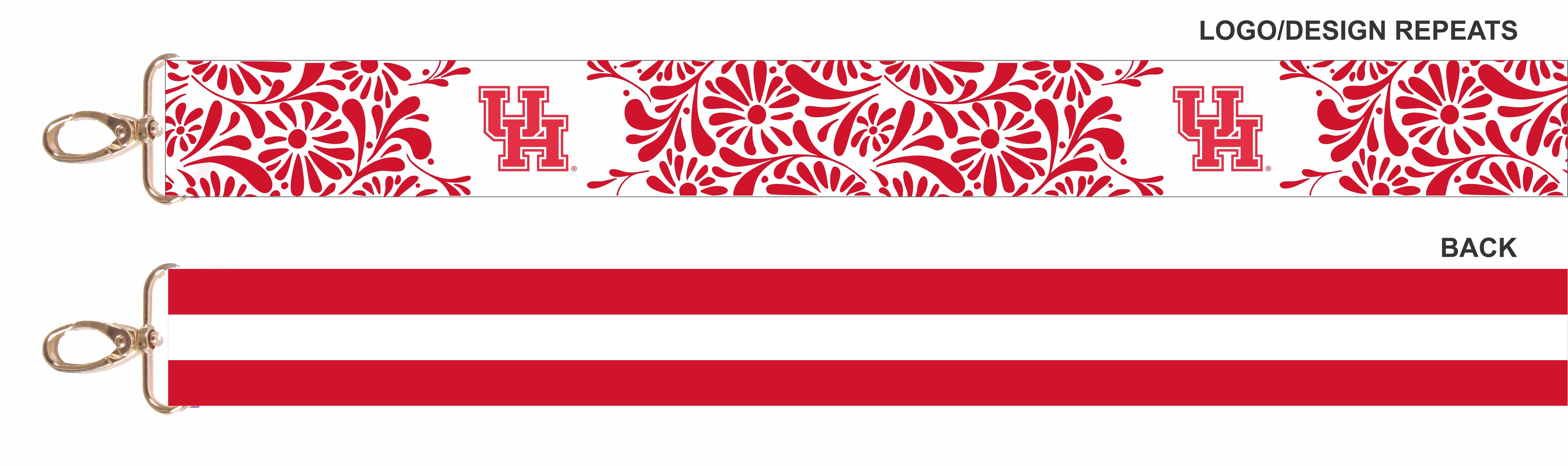 University of Houston in Red and White Floral Printed Purse Strap