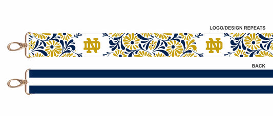 Notre Dame Fighting Irish Floral Purse Strap – 1.5"