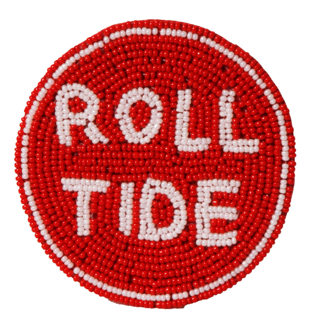 Desden Beaded Button Alabama Roll Tide Beaded Button in Crimson and White by Desden