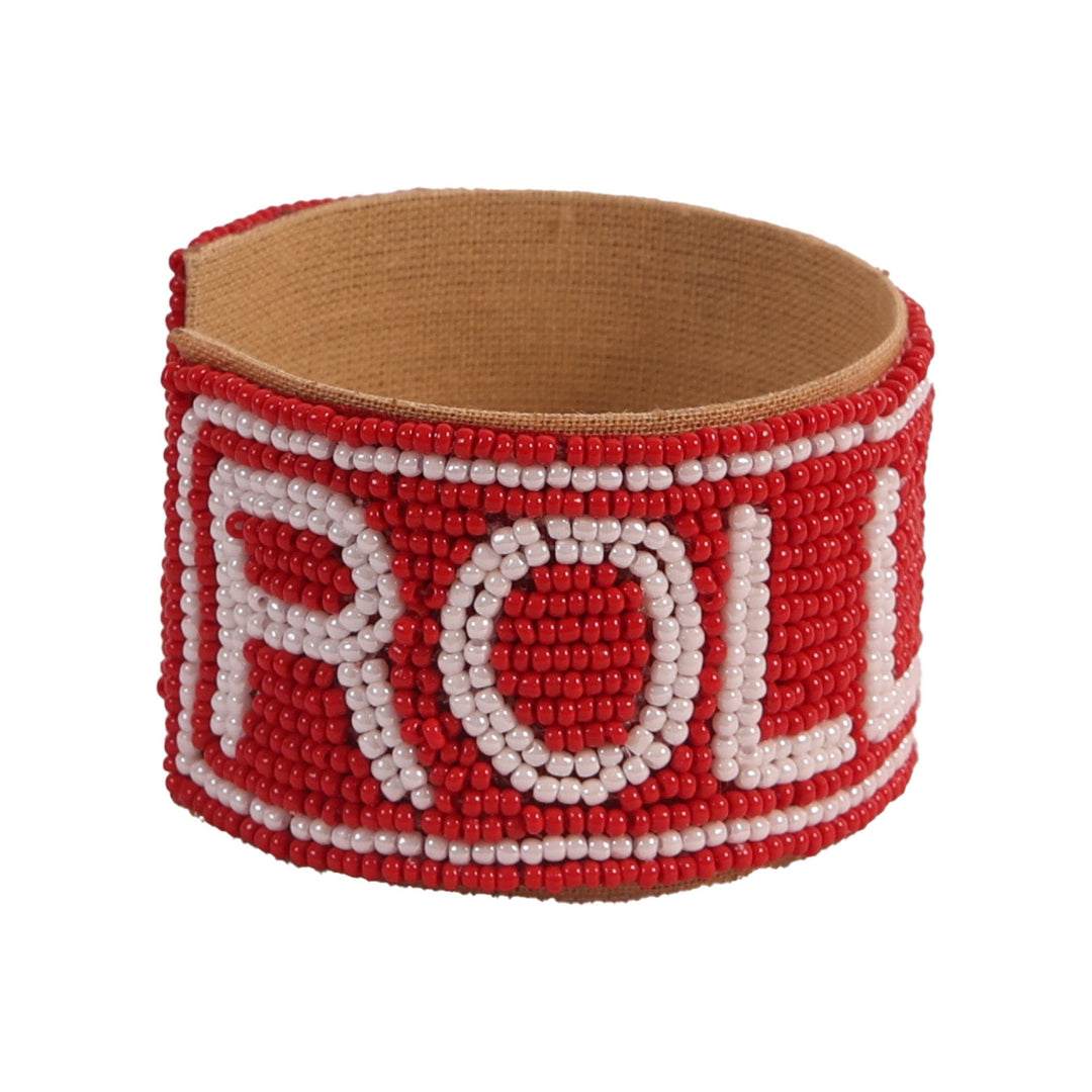 Desden Beaded Cuff Alabama Roll Tide Beaded Cuff in Crimson and White by Desden