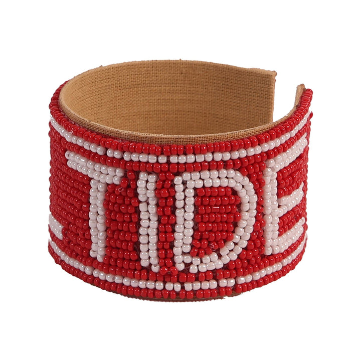 Desden Beaded Cuff Alabama Roll Tide Beaded Cuff in Crimson and White by Desden