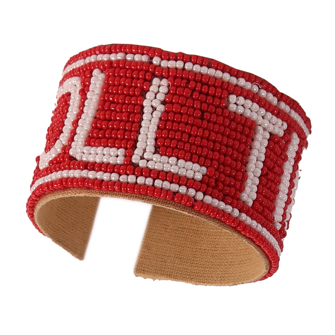 Desden Beaded Cuff Alabama Roll Tide Beaded Cuff in Crimson and White by Desden