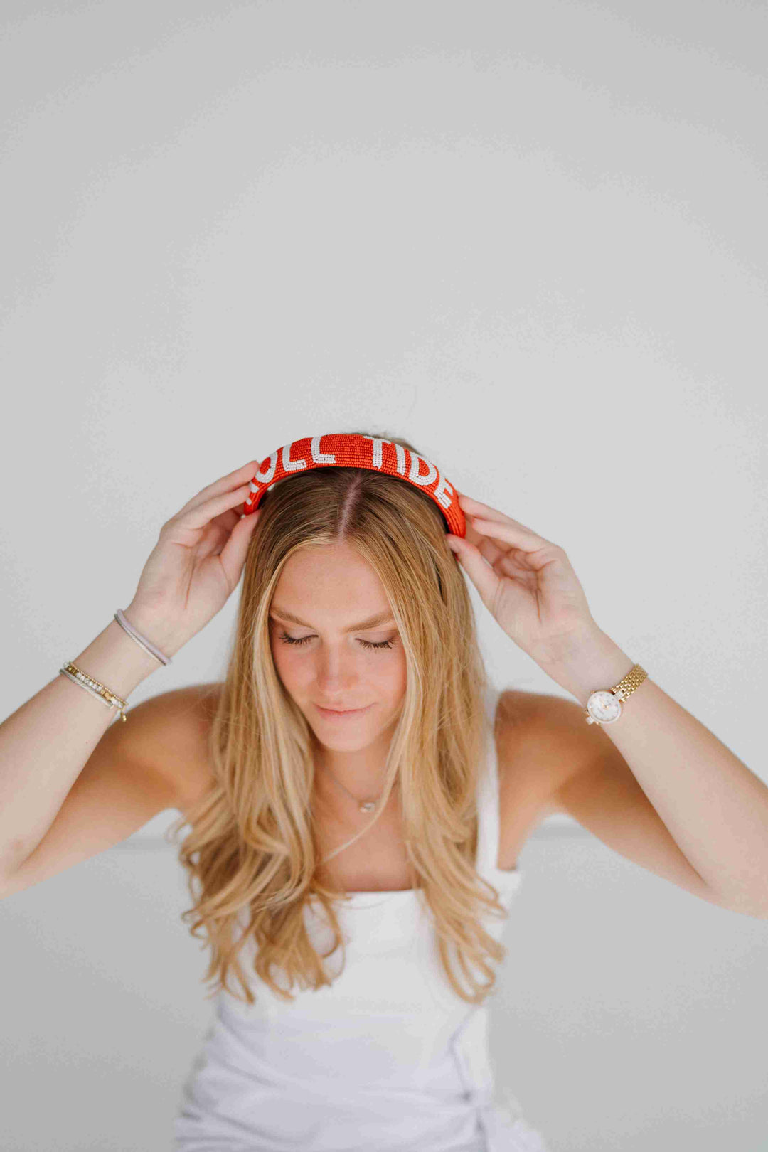 Desden Beaded Headband Alabama Roll Tide Headband by Desden