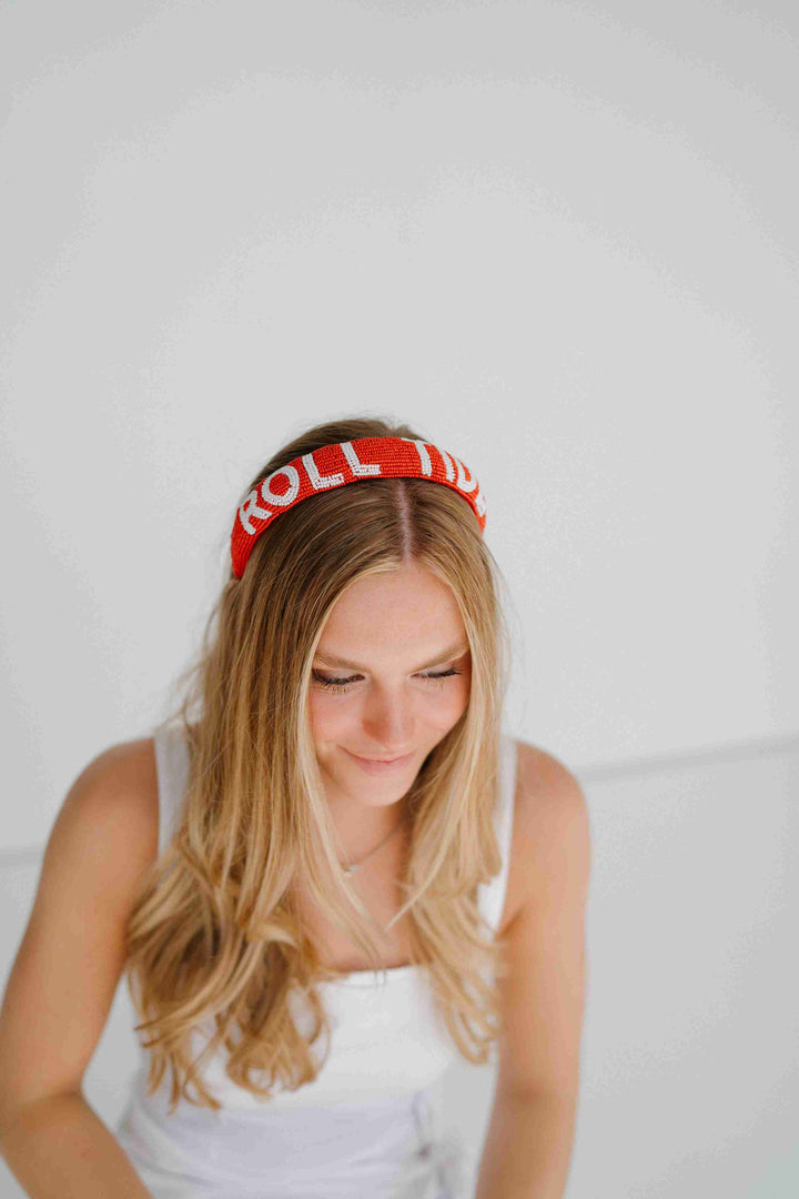 Desden Beaded Headband Alabama Roll Tide Headband by Desden