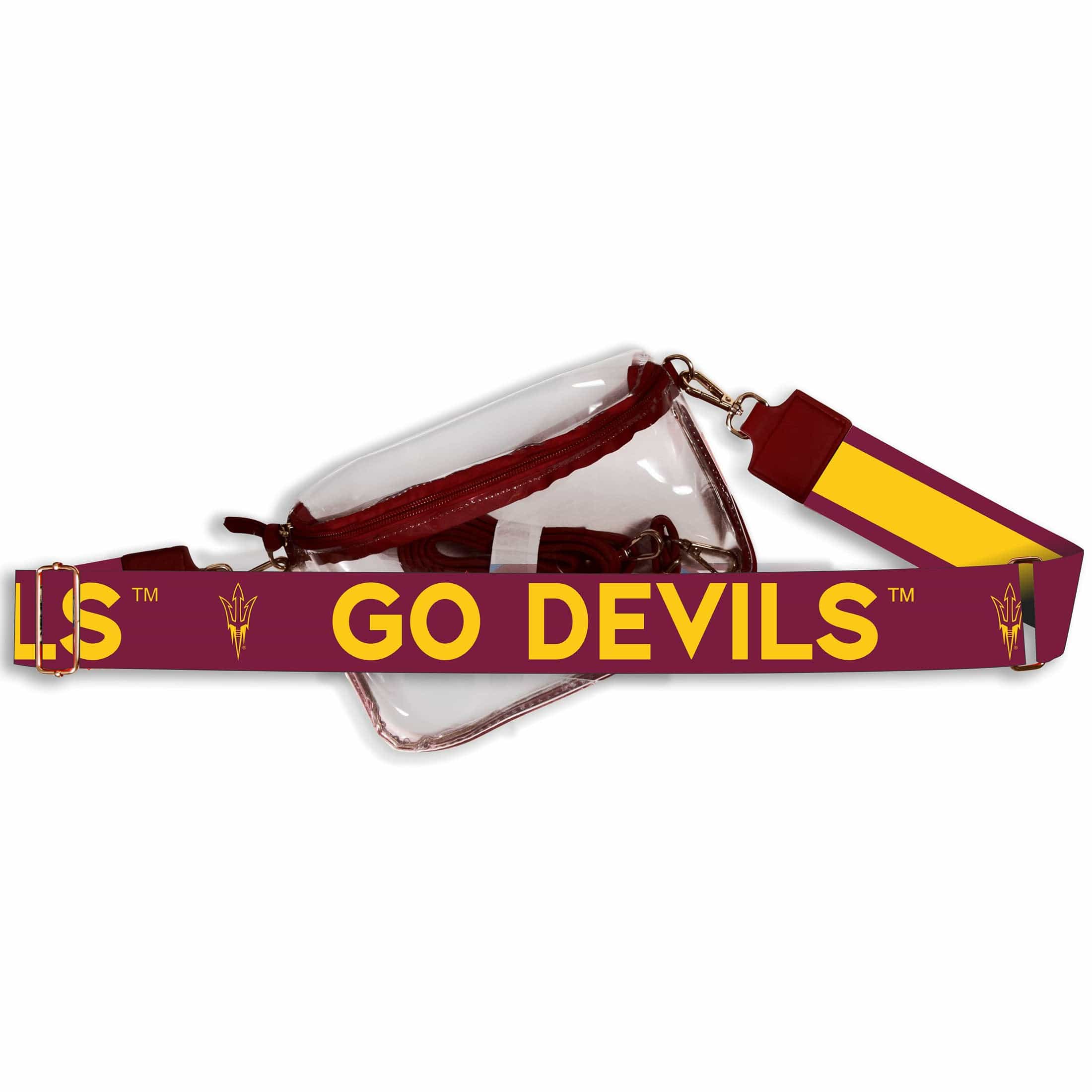 Desden Arizona State Hailey Clear Sling Bag with Logo Strap by Desden