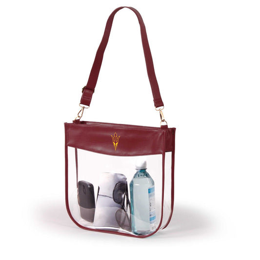 Arizona State Kate Large Clear Purse with Zipper, stadium-approved, officially licensed, by Desden