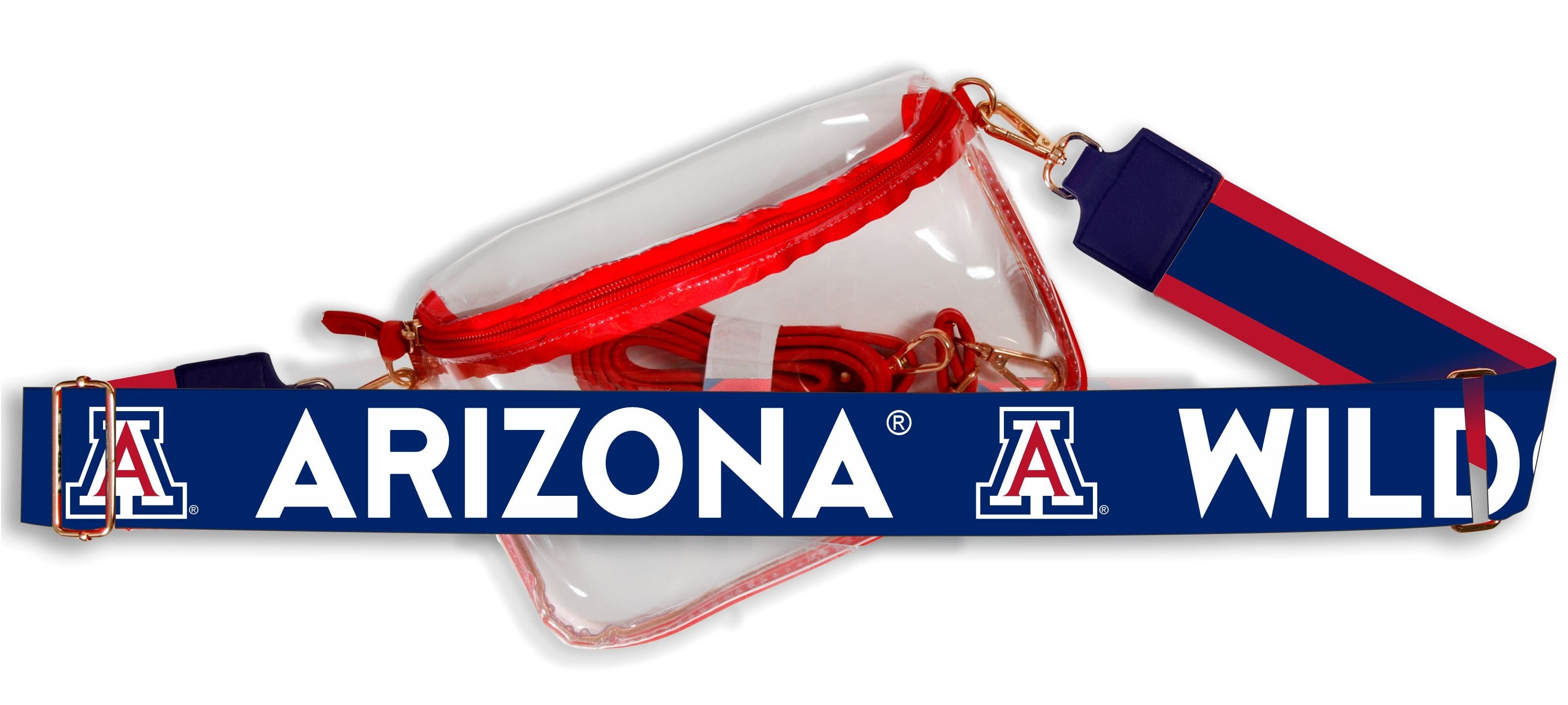 Desden Purse Arizona Wildcats Hailey Clear Sling Bag with Logo Strap by Desden