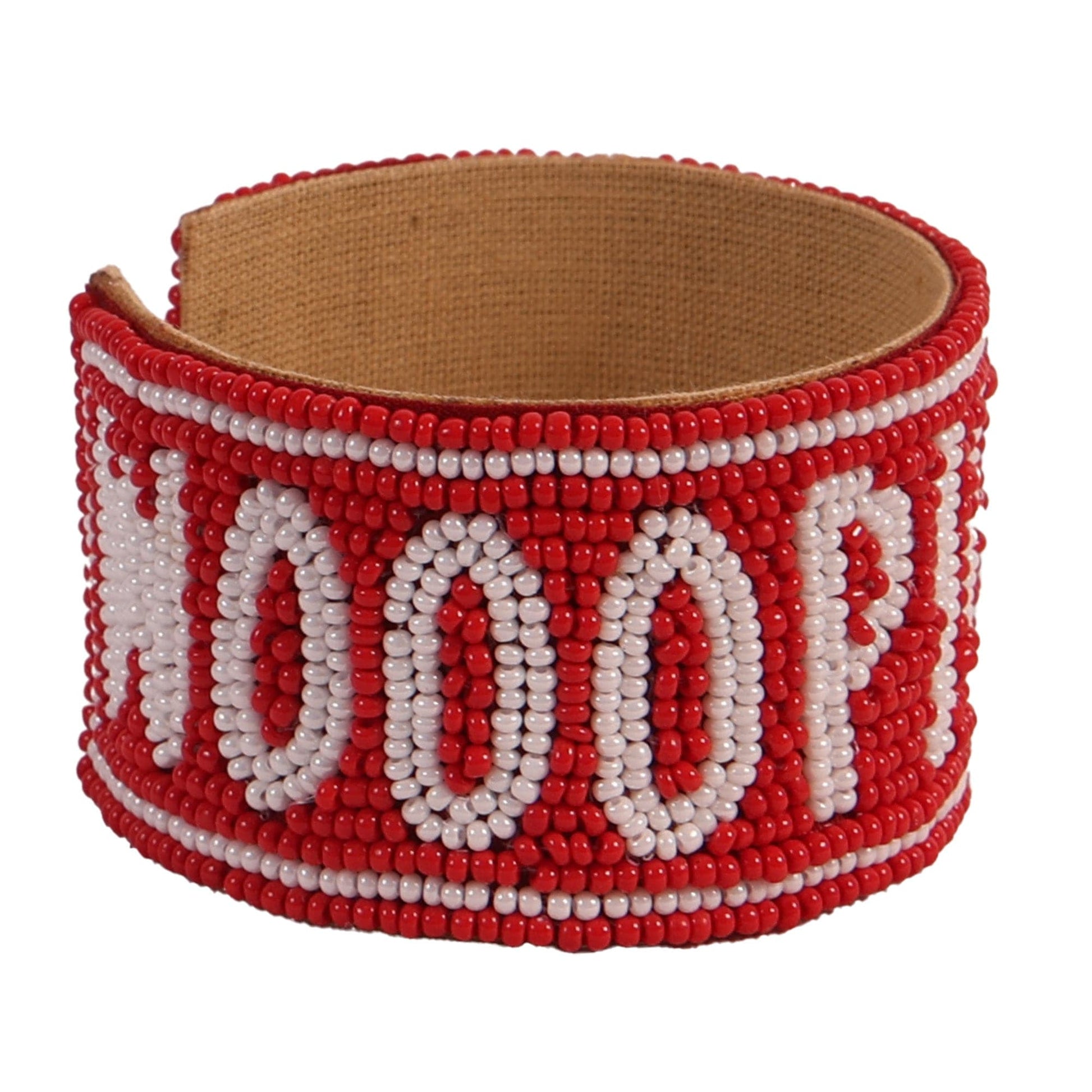 Desden Beaded Cuff Arkansas Razorbacks Beaded Cuff in Crimson and White by Desden