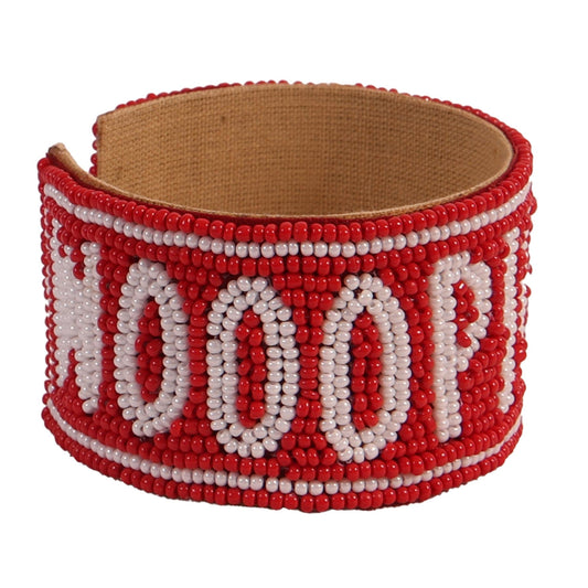 Desden Beaded Cuff Arkansas Razorbacks Beaded Cuff in Crimson and White by Desden