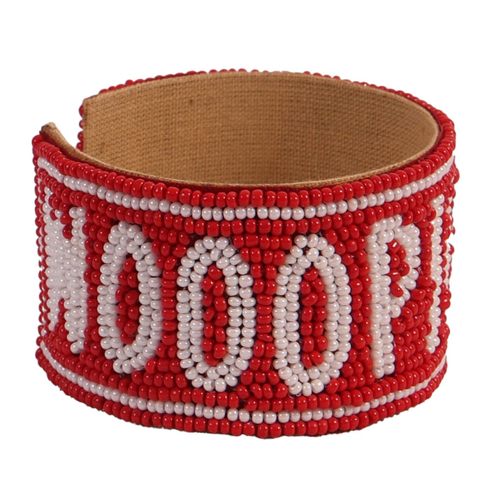 Desden Beaded Cuff Arkansas Razorbacks Beaded Cuff in Crimson and White by Desden