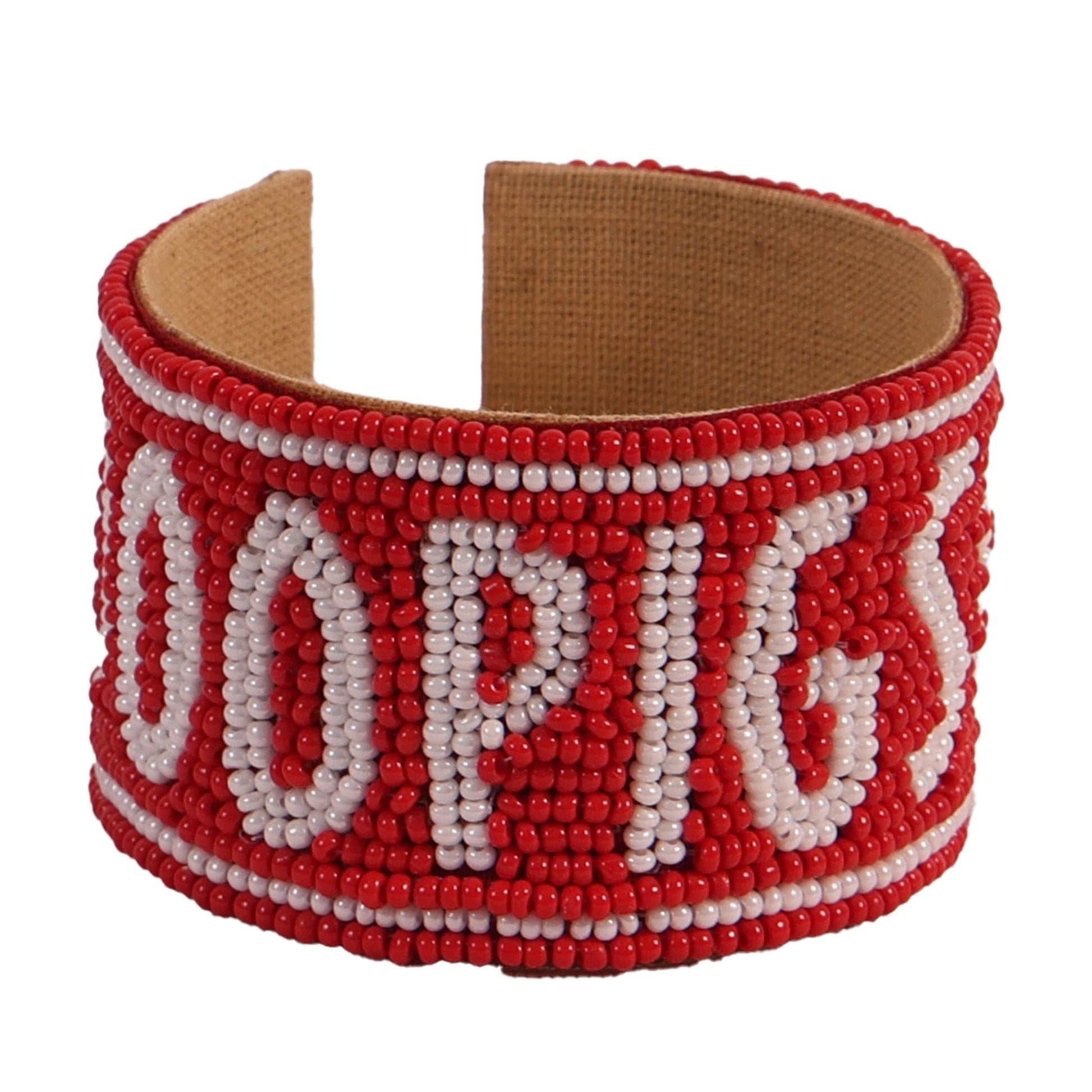 Desden Beaded Cuff Arkansas Razorbacks Beaded Cuff in Crimson and White by Desden