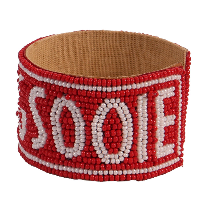 Desden Beaded Cuff Arkansas Razorbacks Beaded Cuff in Crimson and White by Desden