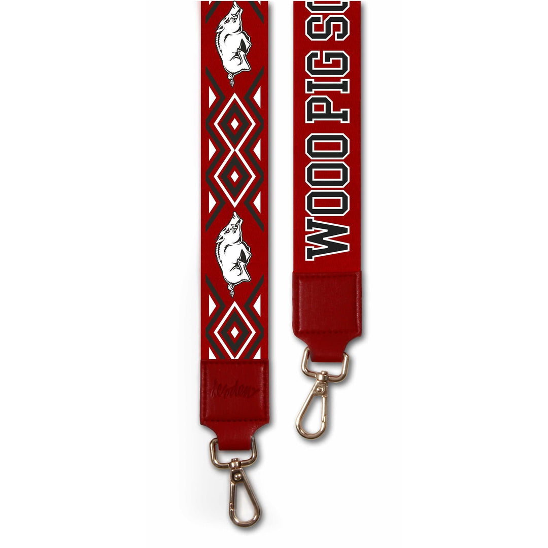 Desden Purse Strap Arkansas Razorbacks  purse strap in Crimson Red and White by Desden