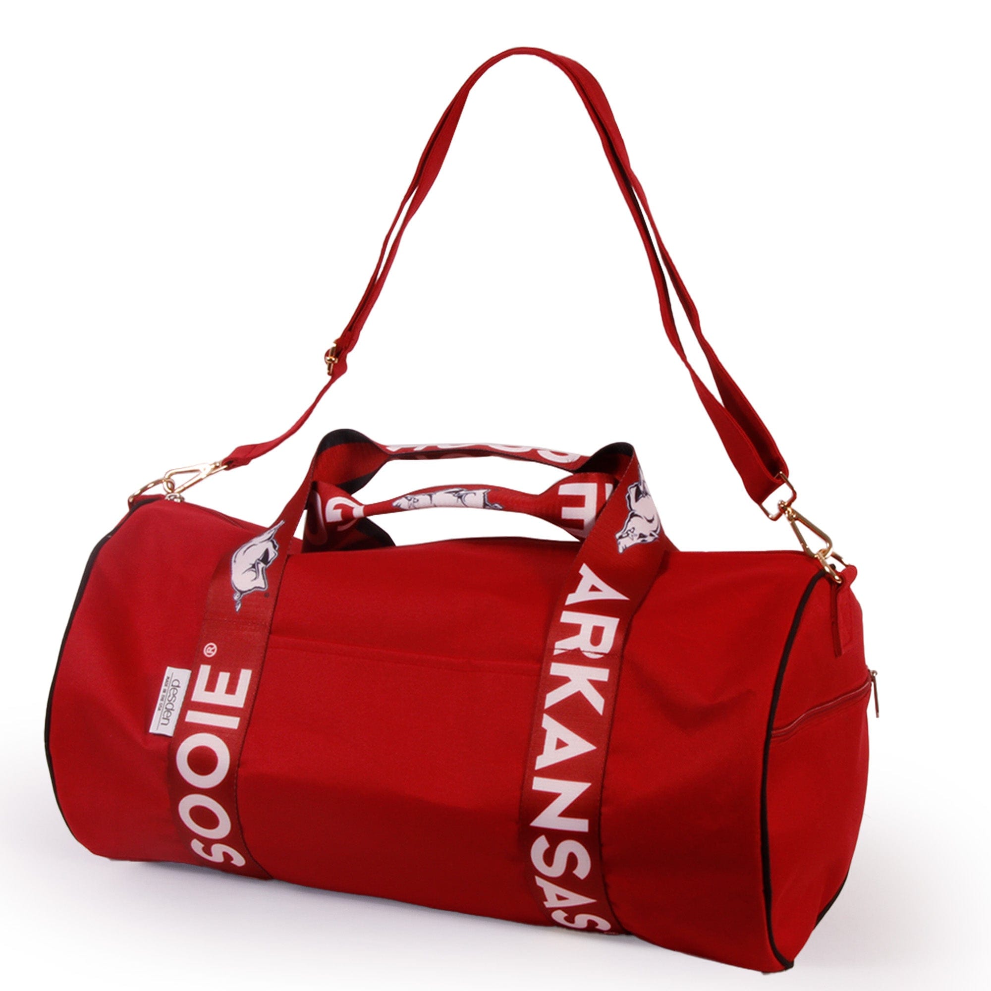 Desden Duffel Arkansas Razorbacks Round Duffel by Desden