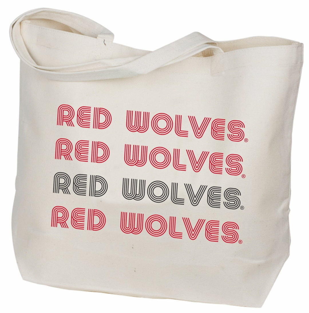 Desden Tote Arkansas State Red Wolves Canvas Tote Bag in Crimson - USA Made Tote by Desden