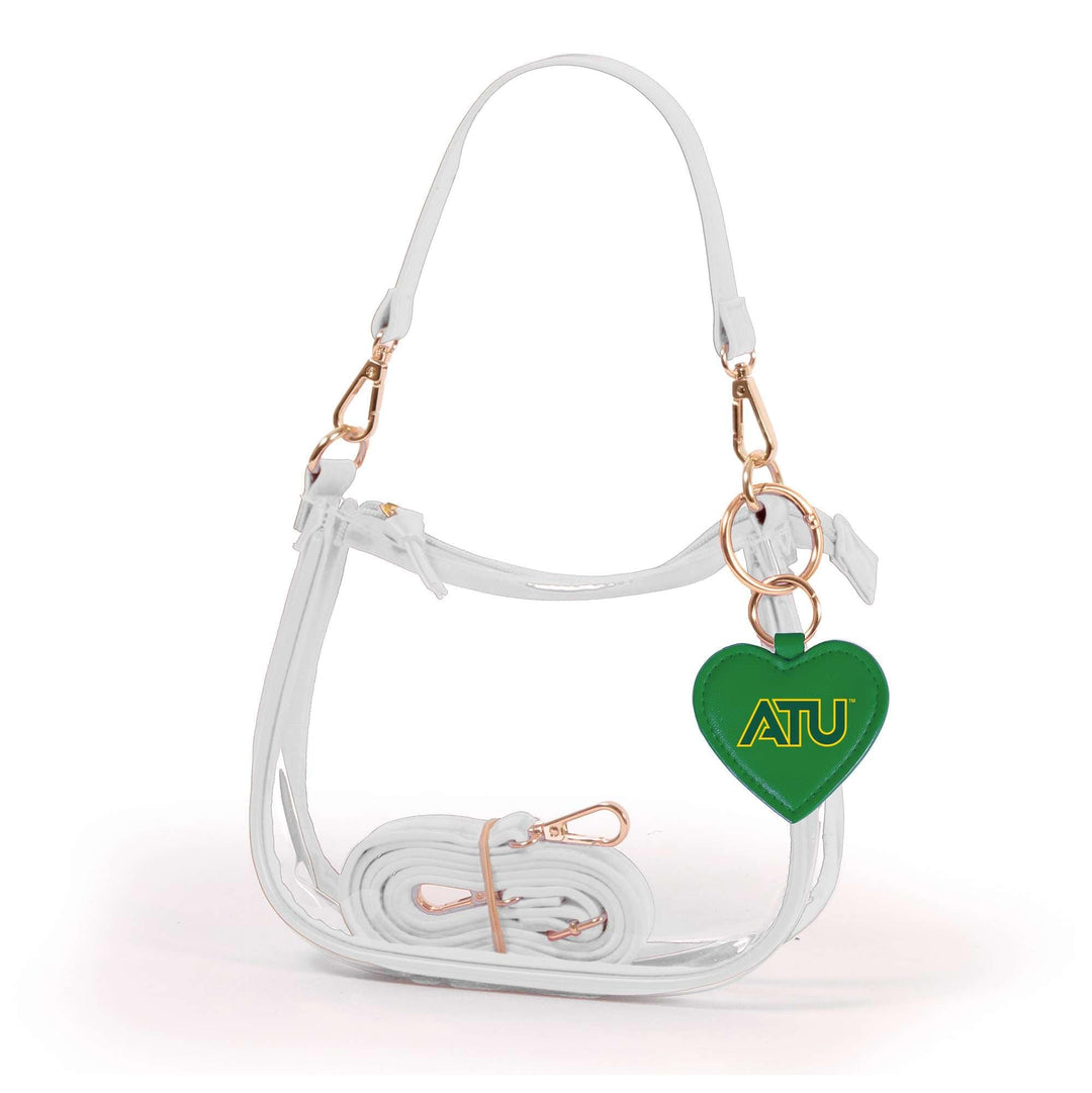 Desden Purse Arkansas Tech Clear Clara Purse with Heart Charm