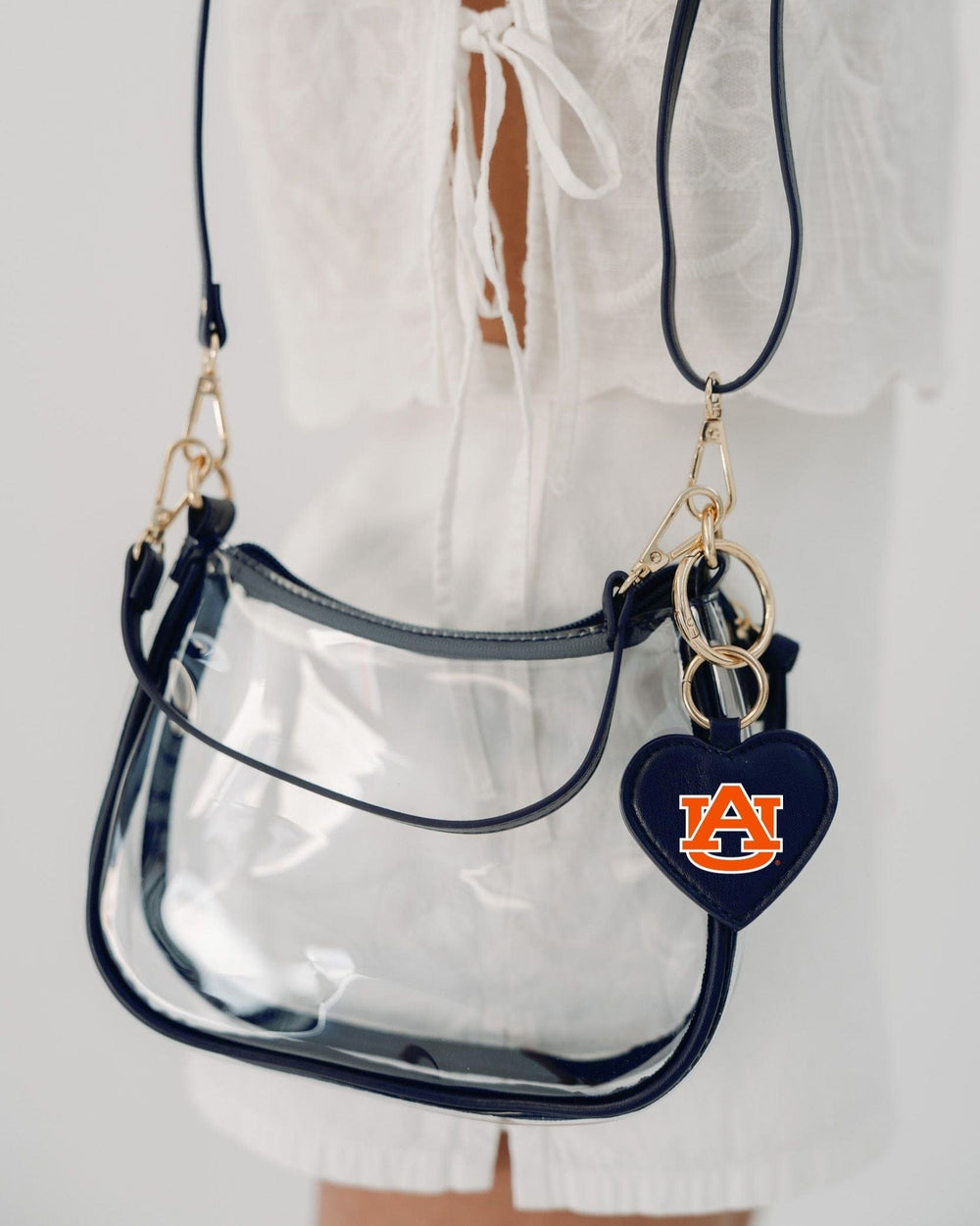 Desden Purse Auburn Tigers Clear Clara Purse with Heart Charm