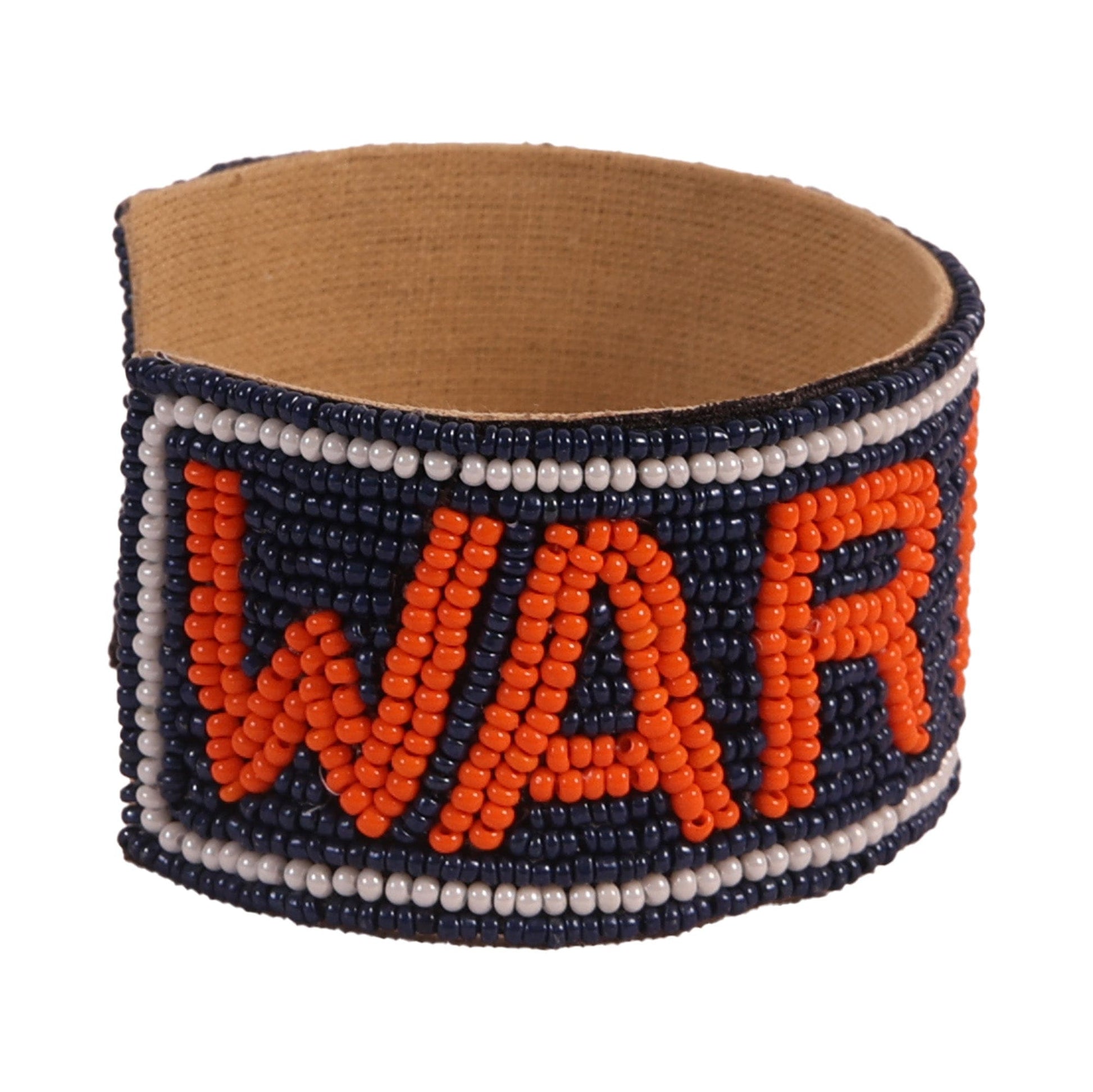 Desden Beaded Cuff Auburn War Eagle Beaded Cuff in Navy and Orange by Desden