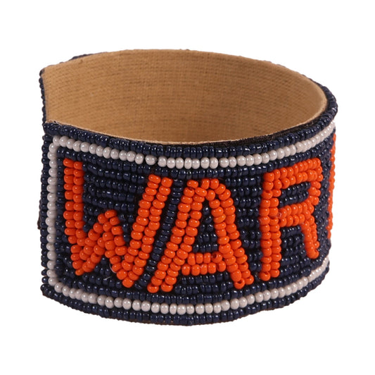 Desden Beaded Cuff Auburn War Eagle Beaded Cuff in Navy and Orange by Desden