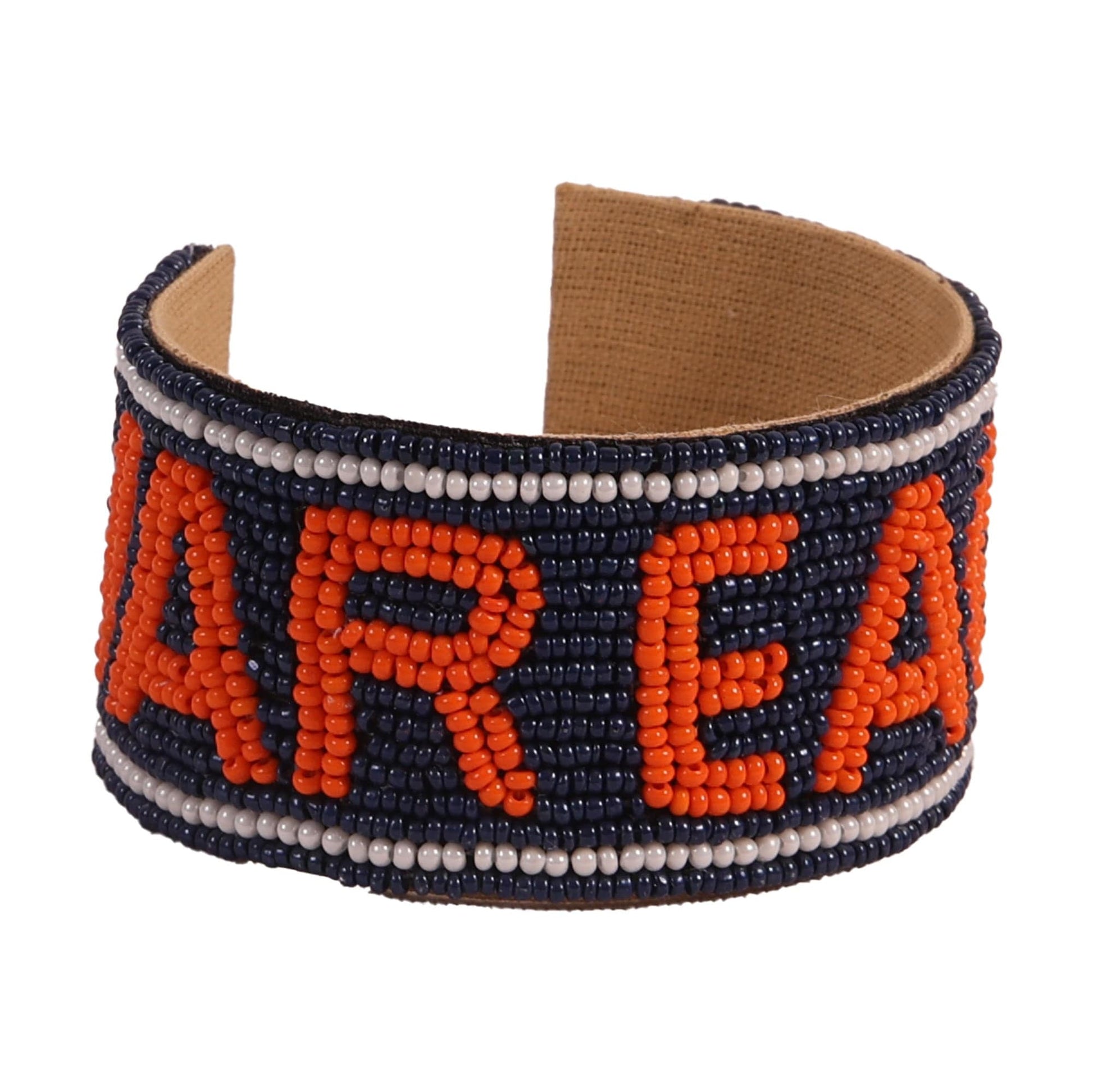 Desden Beaded Cuff Auburn War Eagle Beaded Cuff in Navy and Orange by Desden