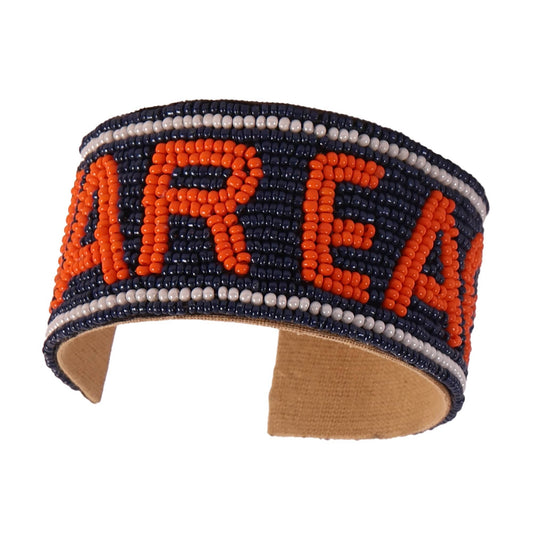 Desden Beaded Cuff Auburn War Eagle Beaded Cuff in Navy and Orange by Desden