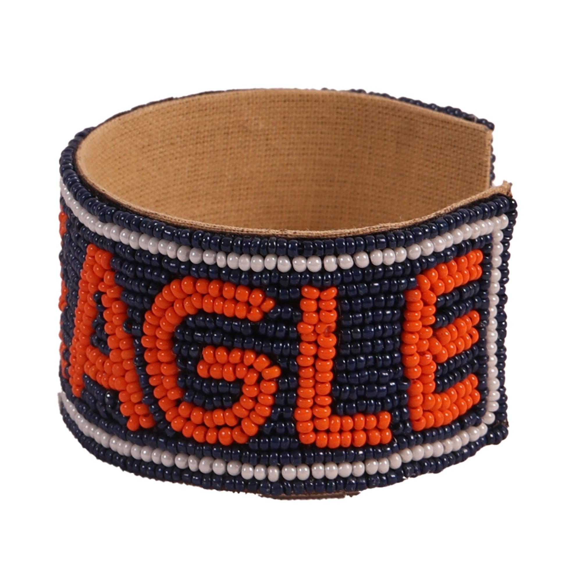 Desden Beaded Cuff Auburn War Eagle Beaded Cuff in Navy and Orange by Desden