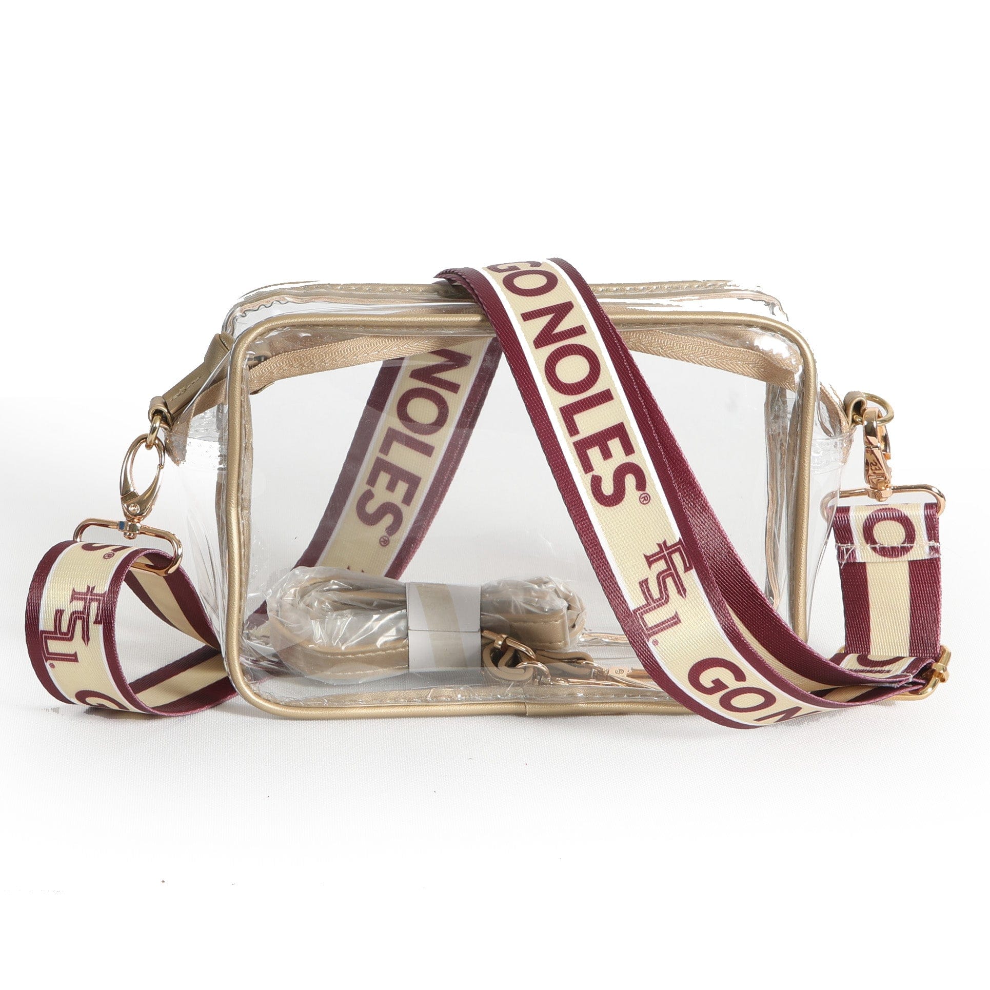 Desden Purse Bridget Clear Purse with Patterned Shoulder Straps - Florida State