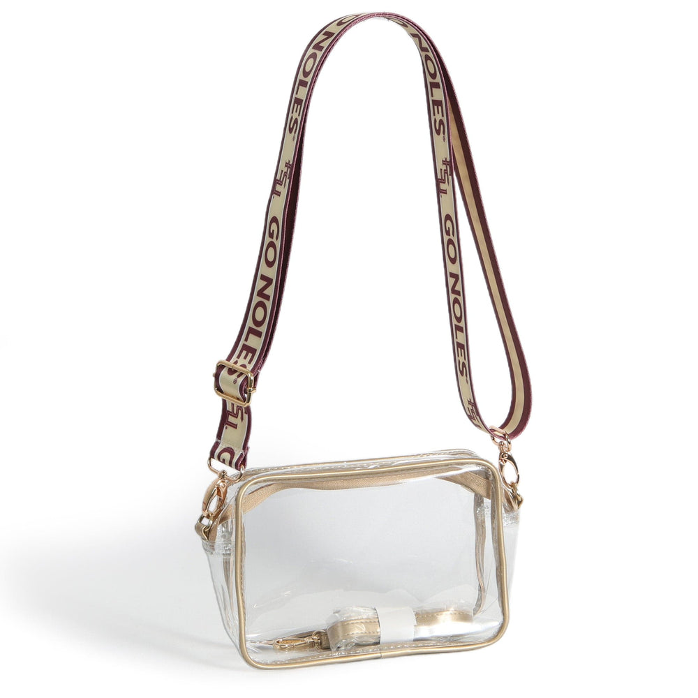 Desden Purse Bridget Clear Purse with Patterned Shoulder Straps - Florida State