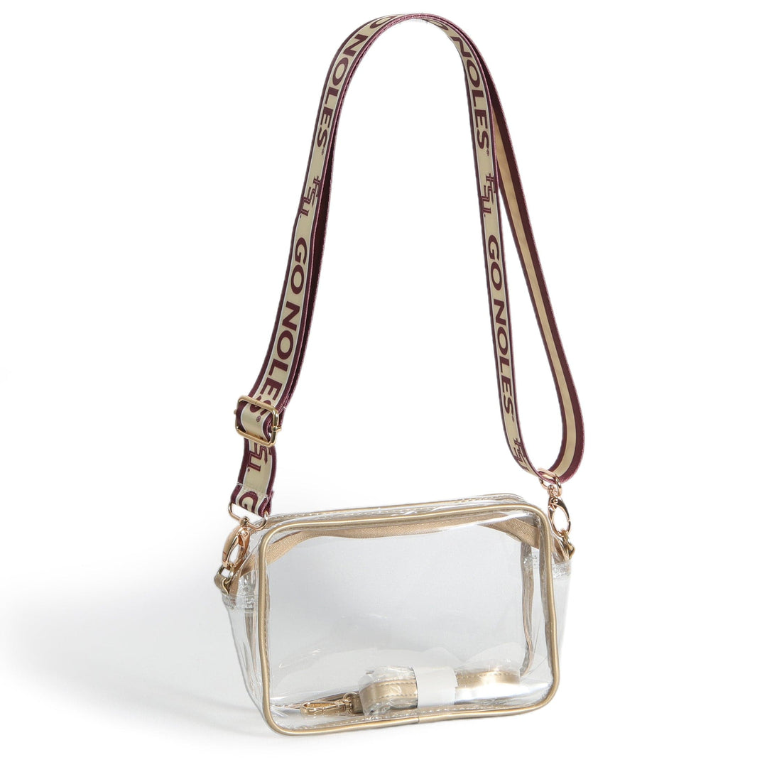 Desden Purse Bridget Clear Purse with Patterned Shoulder Straps - Florida State