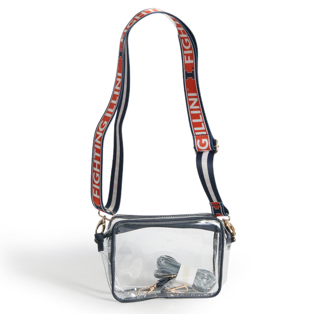 Desden Purse Bridget Clear Purse with Patterned Shoulder Straps - Illinois