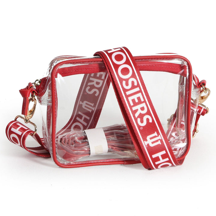 Desden Purse Bridget Clear Purse with Patterned Shoulder Straps - Indiana