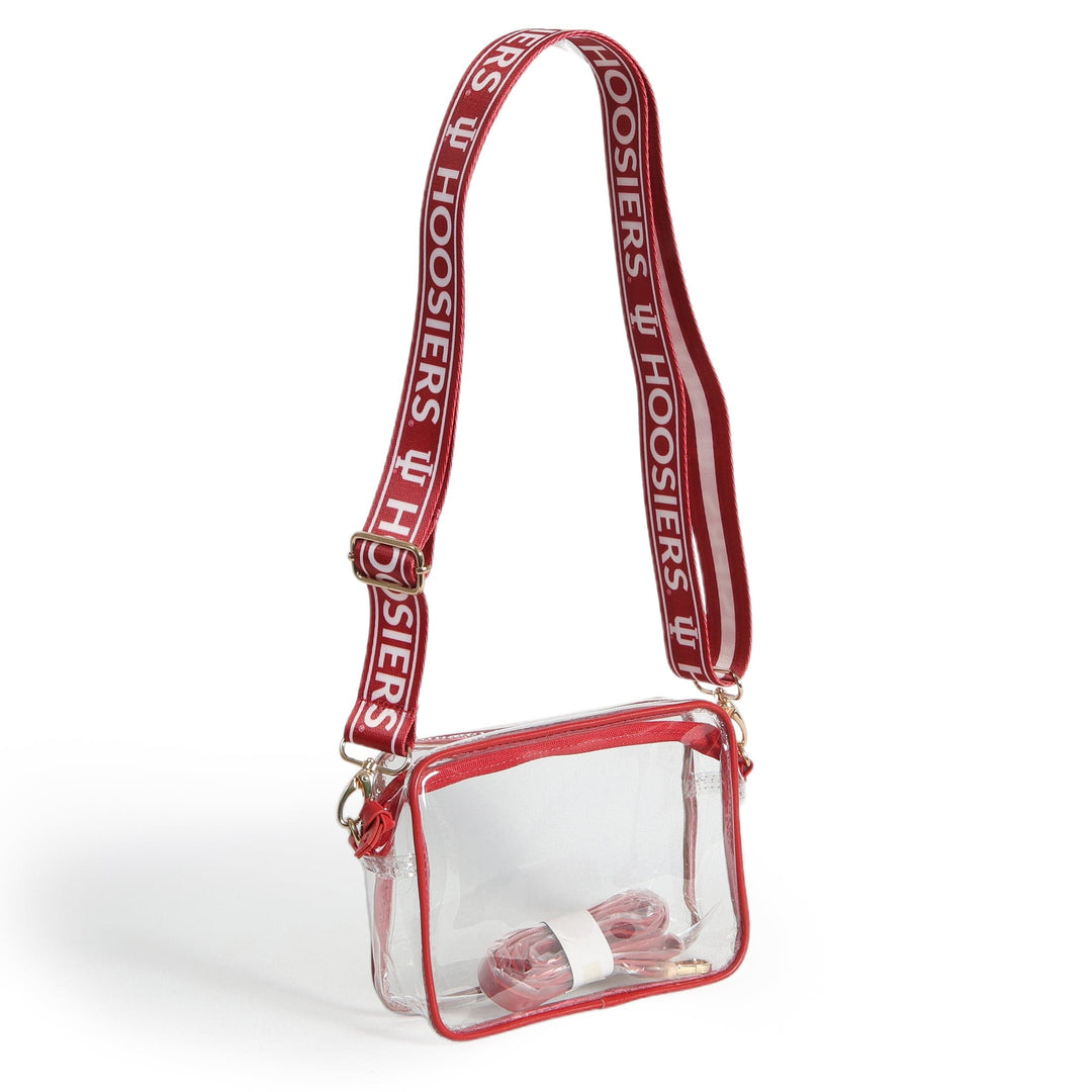 Desden Purse Bridget Clear Purse with Patterned Shoulder Straps - Indiana