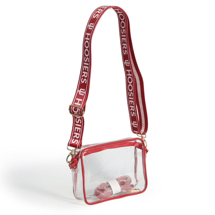 Desden Purse Bridget Clear Purse with Patterned Shoulder Straps - Indiana