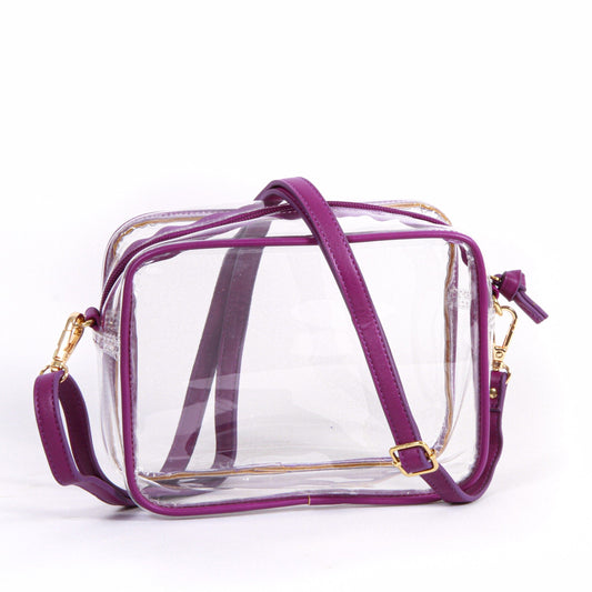 Desden Purse Bridget Clear Purse with Patterned Shoulder Straps - James Madison