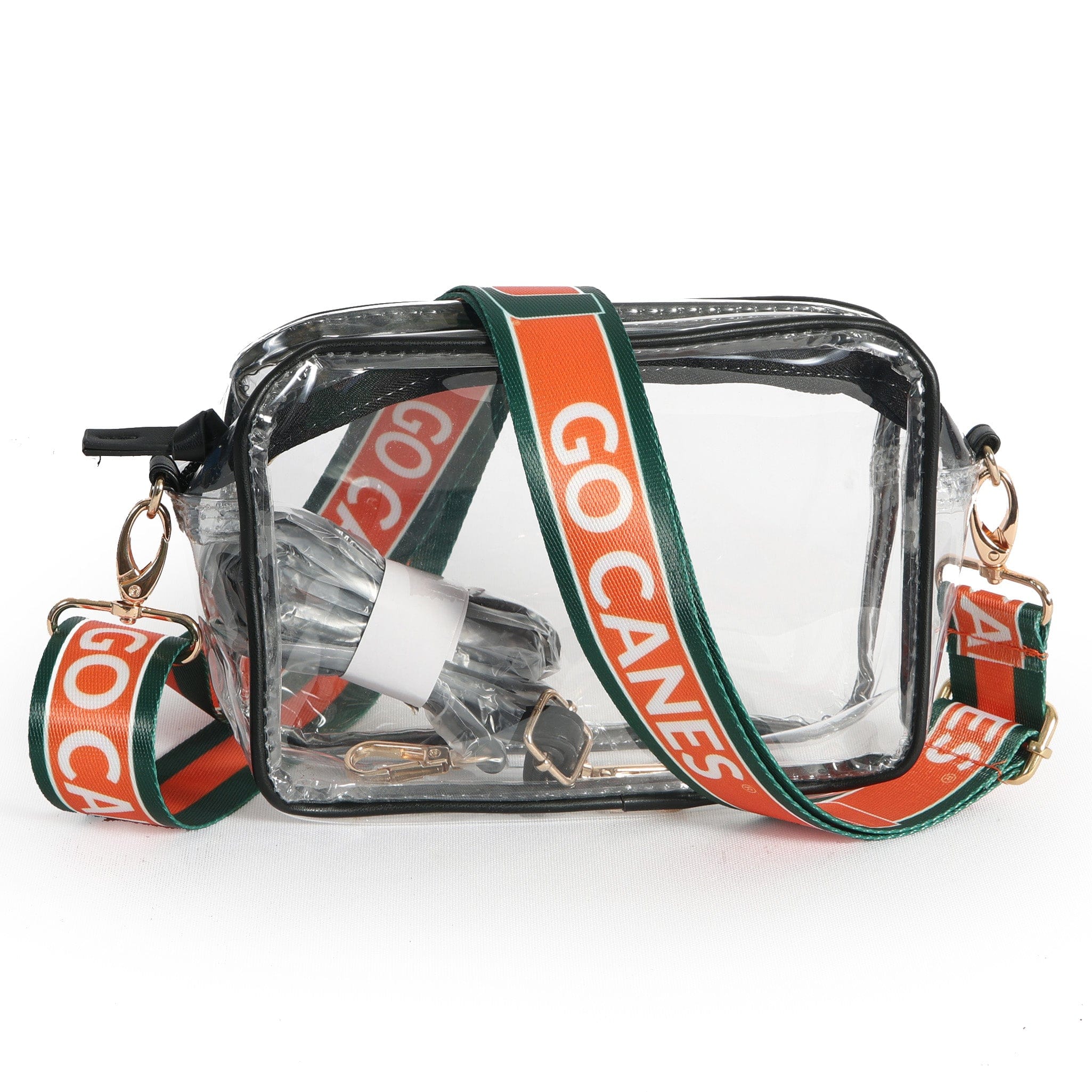 Desden Purse Bridget Clear Purse with Patterned Shoulder Straps - Miami