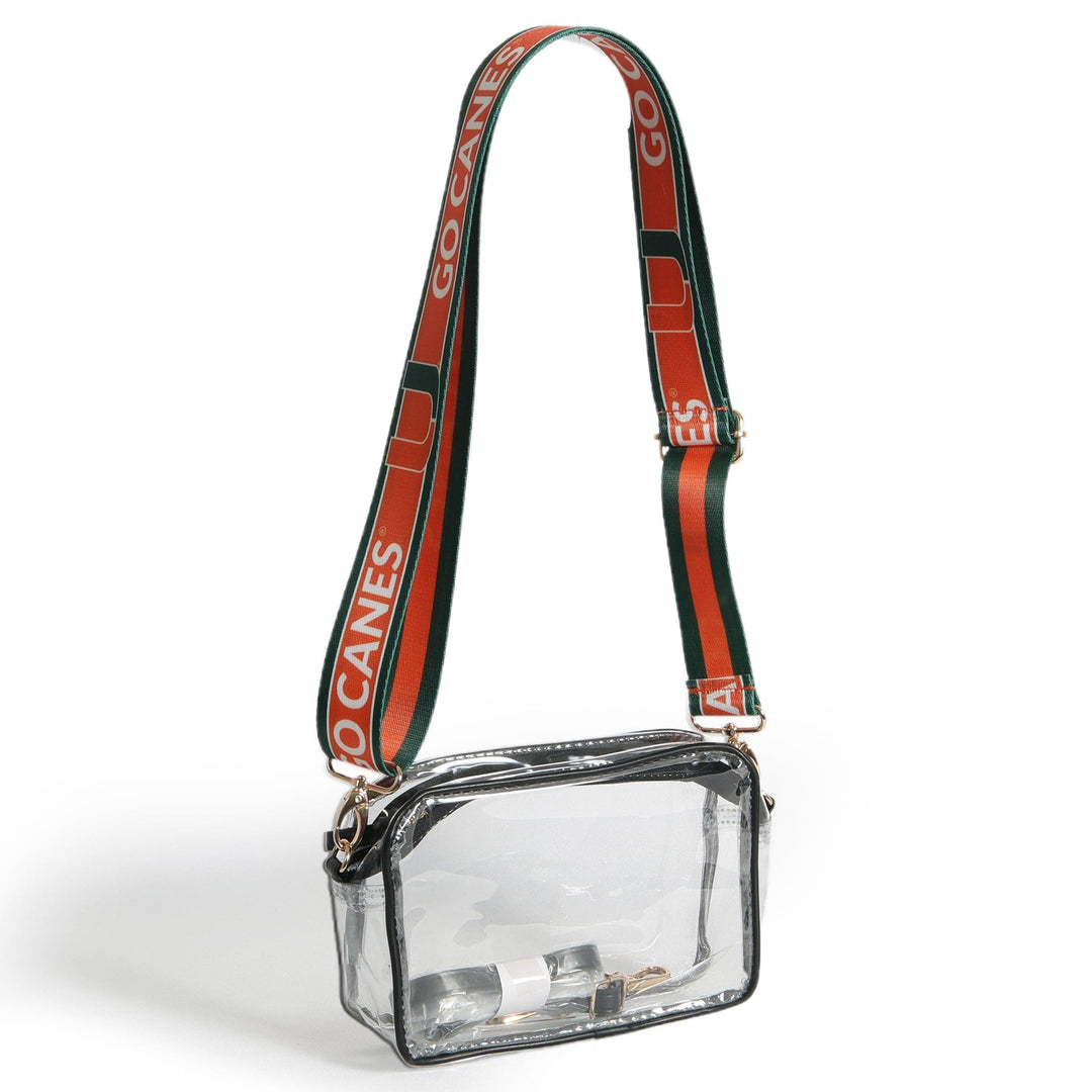 Desden Purse Bridget Clear Purse with Patterned Shoulder Straps - Miami