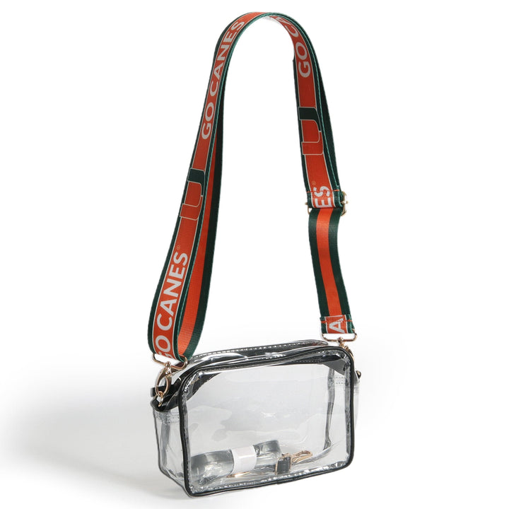 Desden Purse Bridget Clear Purse with Patterned Shoulder Straps - Miami